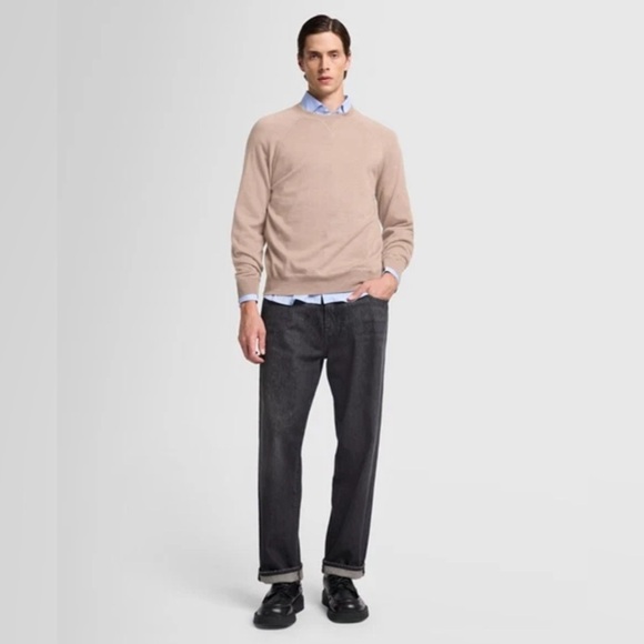 7 For All Mankind Merino Crewneck, Style# 7MC08K06, Size L & XL Beige - Picture 2 of 8